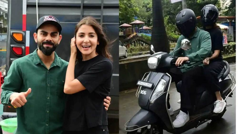 virat-anushka-went-on-a-scooty-ride-virat-hid-his-face-with-a-black-helmet-anushka-was-sitting-behind-people-recognized-both-of-them
