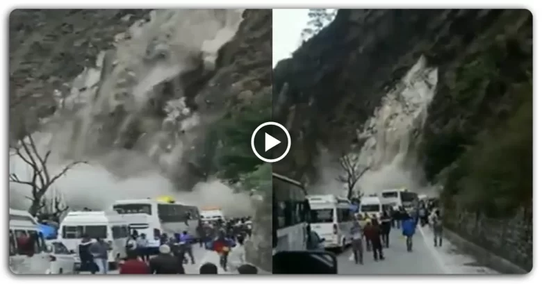 landslide-on-badrinath-marg-passengers-fled-leaving-the-car-watch-the-viral-video-of-the-landslide